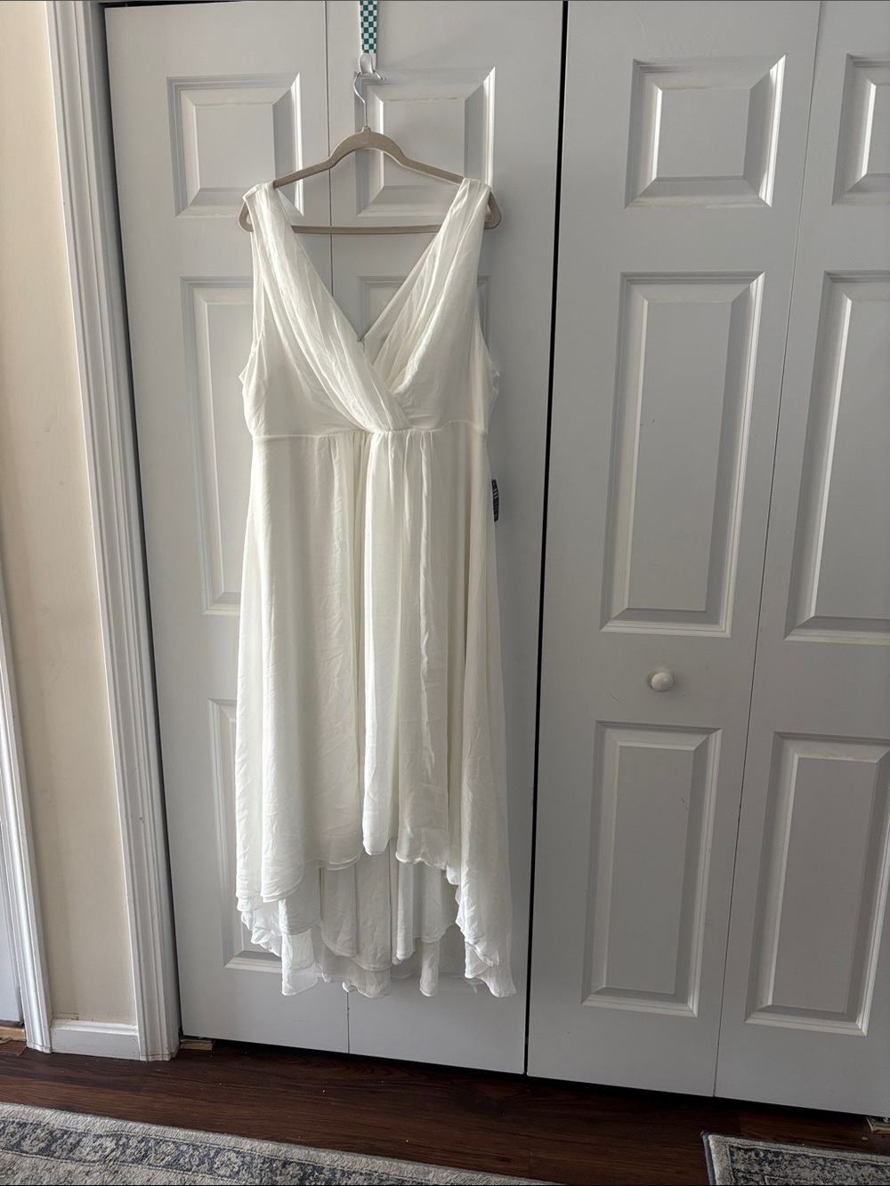 torrid Cream Sleeveless High-Low V-Neck Dress for special occasions.